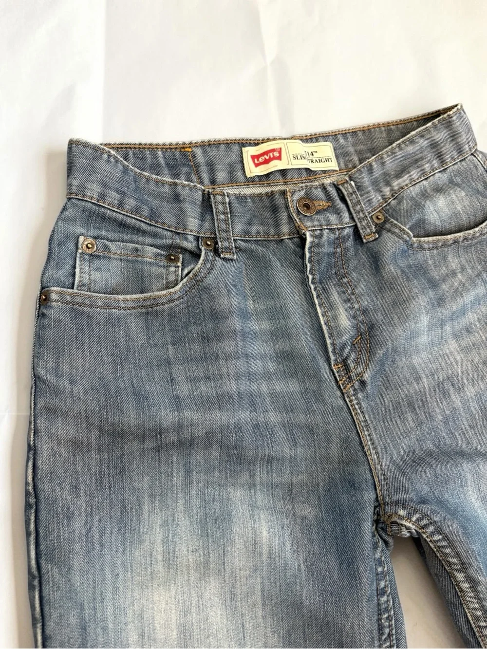 Levi's 514 Size 20 Slim Straight Fit Blue Jeans Denim Cotton W28 L30 EUC Teens